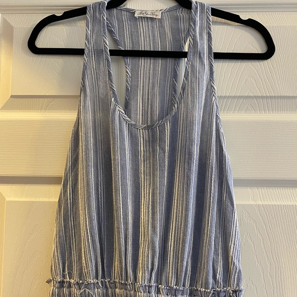 LOVESHACKFANCY STRIPED RUFFLE RACERBACK MINI DRESS - Picture 4 of 12